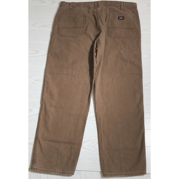 Vintage Dickies Carpenter Jeans 42x32 Brown Canvas Cotton Baggy Hip Hop Skater - Picture 2 of 13